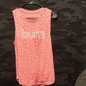 Burn Pink Leopard Muscle Tank Top